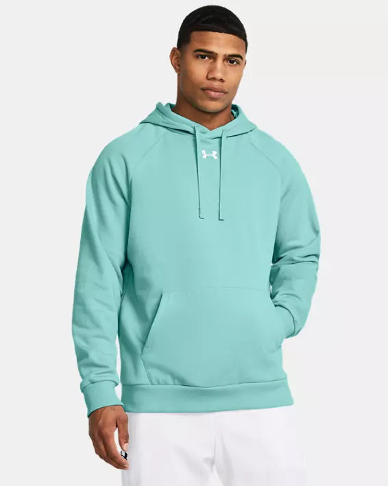 UNDER ARMOUR RIVAL FLEECE HOODIE TURQUOISE MAN