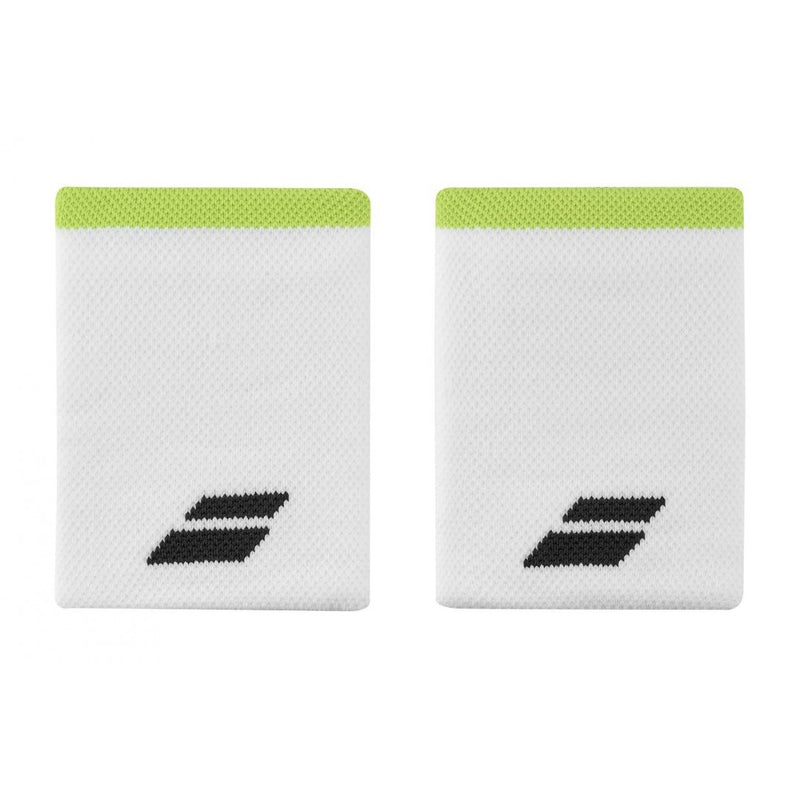 BABOLAT LOGO JUMBO WRISTBAND WHITE/AERO (2X)