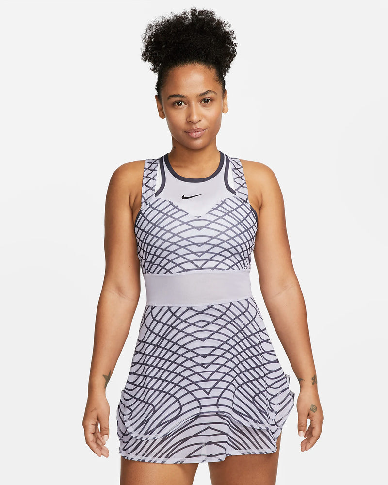 NIKE NIKE COURT DRI-FIT SLAM DRESS GREY WOMAN