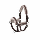 ESKADRON DOPPELSTIFT GURT KUNSTFELL HALSBAND PLATINUM 24 TEAKBRAUN