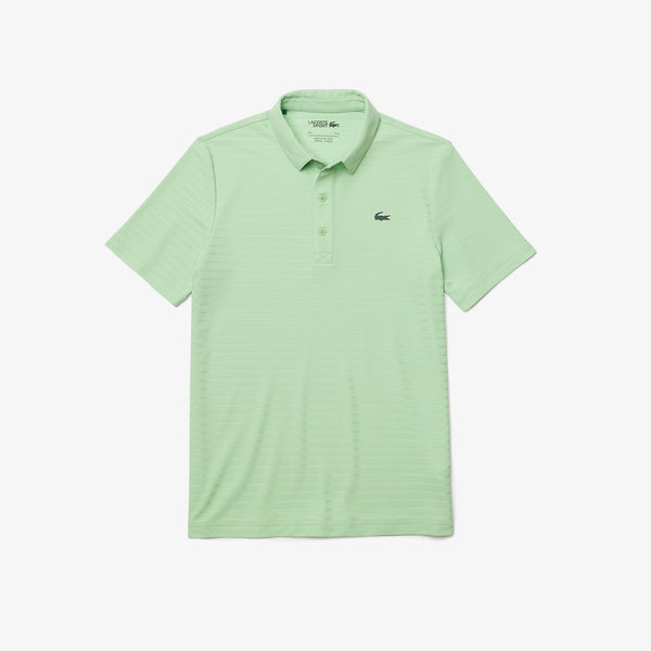 LACOSTE SPORT TEXTURED BREATHABLE GOLF POLO SHIRT LIGHT GREEN MAN