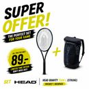 HEAD GRAVITY TEAM L 2023 (bespannt) + HEAD TOUR RACQPACK Dunkelblau 40L