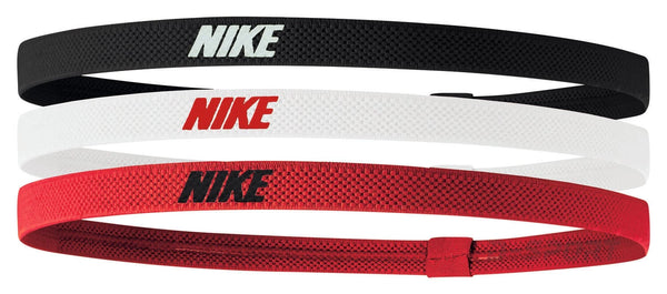 NIKE HEADBANDS LOGO BLACK/WHITE/RED (3X)