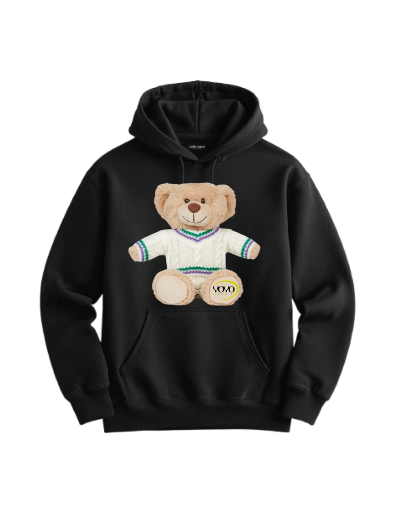 YOYO-TENNIS HOODIE LITTLE BEAR BLACK UNISEX