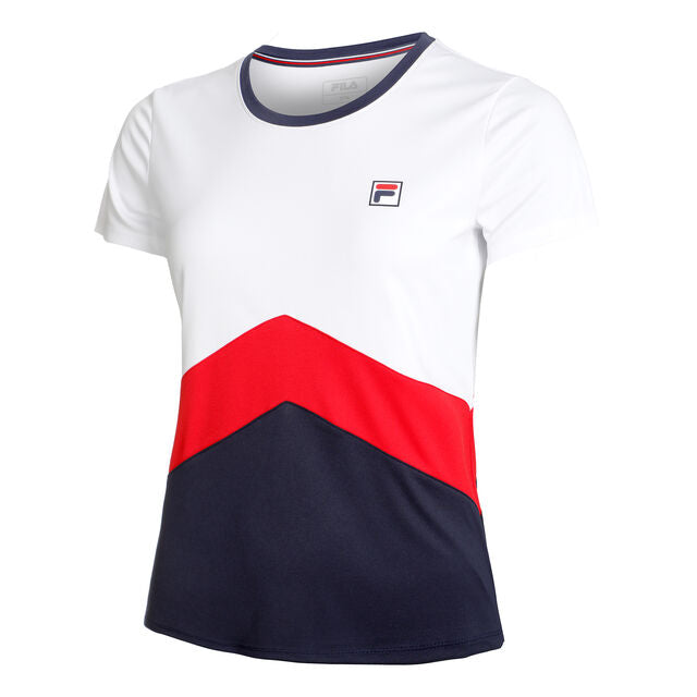 FILA T-SHIRT AURELIA WHITE/NAVY WOMAN