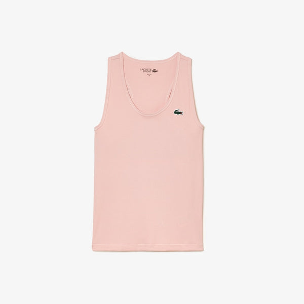 LACOSTE SPORT SLIM FIT RIBBED TANK TOP PINK WOMAN