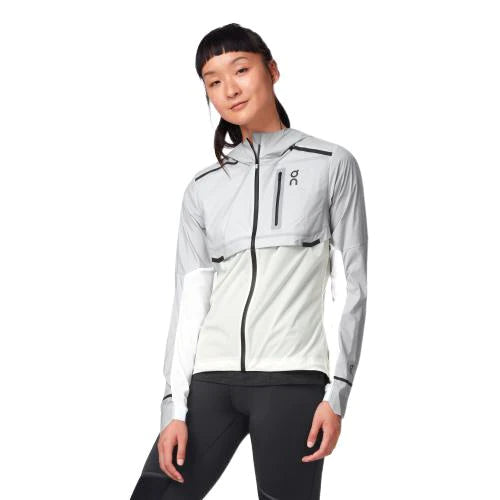 ON-RUNNING WEATHER JACKET GREY/WHITE WOMAN