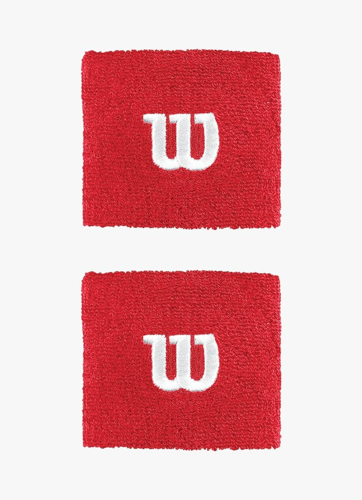 WILSON WRISTBAND RED/WHITE (2X)