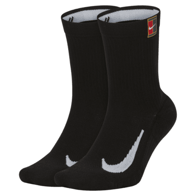 NIKE MULTIPLIER SOCKS TENNIS LOGO BLACK (2X)